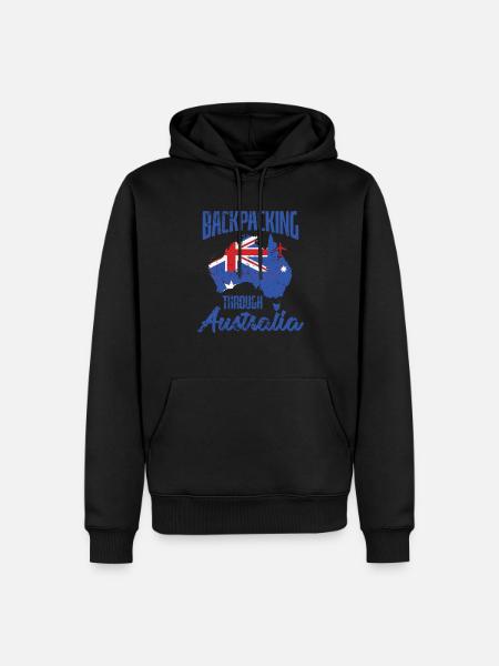 Backpacking through Australia Sydney - Men’s Premium Organic Hoodie - black