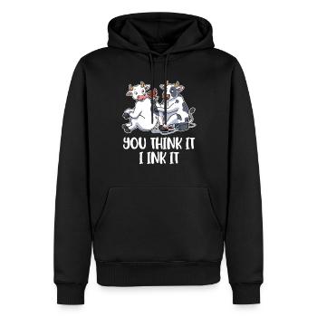 You Think It I Ink It Tattoo Gift - Sweat à capuche Premium bio Homme - noir - Devant - Nico (187cm)
