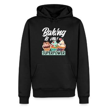 Lustiges Hobby Bäcker Geschenk - Männer Premium Bio Hoodie - Schwarz - Vorne - Nico (187cm)