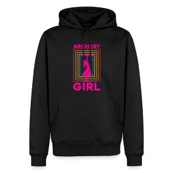 Les filles de tir à l’arc pour les amateurs de tir à l’arc - Sweat à capuche Premium bio Homme - noir - Devant - Nico (187cm)