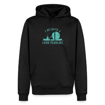 I Deserve a Good Paddling Kayak Paddle Boat - Men’s Premium Organic Hoodie - black - Front - Nico (187cm)
