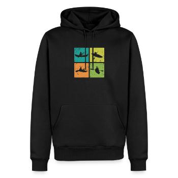 Kayak et canoë-kayak pédalo Canoë - Sweat à capuche Premium bio Homme - noir - Devant - Nico (187cm)