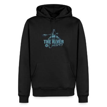 La rivière appelle Kayak Paddle Boat - Sweat à capuche Premium bio Homme - noir - Devant - Nico (187cm)