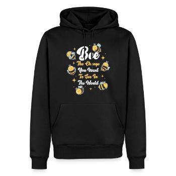 Bee The Change Bienen Geschenk - Männer Premium Bio Hoodie - Schwarz - Vorne - Nico (187cm)