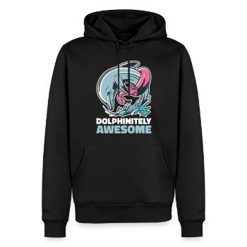 Cadeau rétro dauphin dauphin - Sweat à capuche Premium bio Homme - noir - Devant - Nico (187cm)