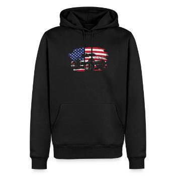 Monster Truck Patriotic Flag Truck Amateur - Sweat à capuche Premium bio Homme - noir - Devant - Nico (187cm)