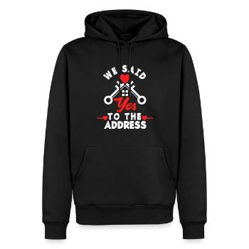 Homeowner Home Purchase Gift - Men’s Premium Organic Hoodie - black - Front - Nico (187cm)