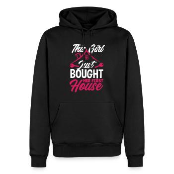 Homeowner Home Purchase Gift - Men’s Premium Organic Hoodie - black - Front - Nico (187cm)