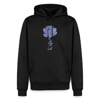 Lotosblume Life als Stiel Pflanze Blume - Männer Premium Bio Hoodie - Schwarz - Vorne - Nico (187cm)