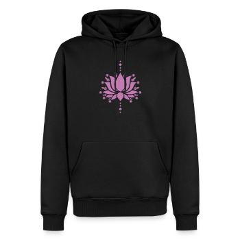Lotosblume Blume Lotosblüte Garten Pflanze - Männer Premium Bio Hoodie - Schwarz - Vorne - Nico (187cm)
