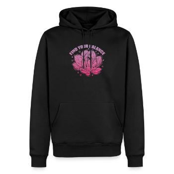 Lotosblume Find your Balance Pflanze Blume - Männer Premium Bio Hoodie - Schwarz - Vorne - Nico (187cm)