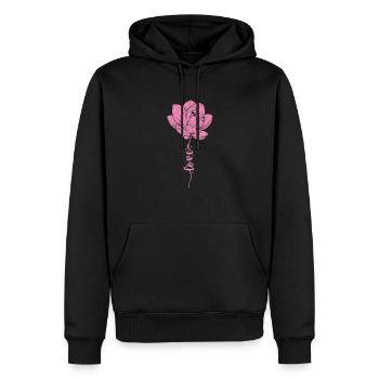 Lotosblume Pflanze Blume Lotosblüte Garten - Männer Premium Bio Hoodie - Schwarz - Vorne - Nico (187cm)