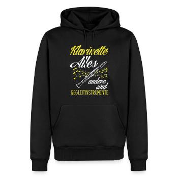 Lustiges Klarinette Klarinettist Geschenk - Männer Premium Bio Hoodie - Schwarz - Vorne - Nico (187cm)