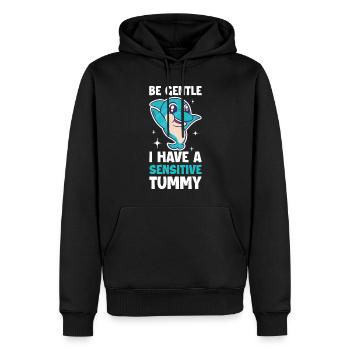 I Have A Sensitive Tummy Dolphin Gift - Men’s Premium Organic Hoodie - black - Front - Nico (187cm)