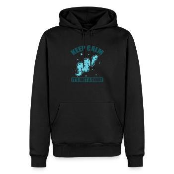 Restez calme, c’est juste un serpent serpent reptile - Sweat à capuche Premium bio Homme - noir - Devant - Nico (187cm)