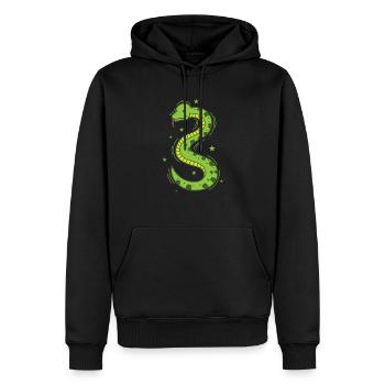 Serpent Zoo Reptile Signe du zodiaque - Sweat à capuche Premium bio Homme - noir - Devant - Nico (187cm)