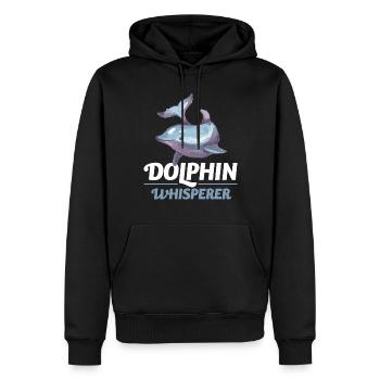 Dolphin Whisperer Dolphin Cadeau - Sweat à capuche Premium bio Homme - noir - Devant - Nico (187cm)