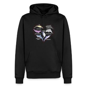 Types de dauphins Dolphin Gift - Sweat à capuche Premium bio Homme - noir - Devant - Nico (187cm)