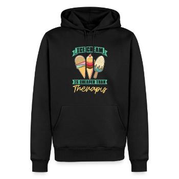 Eis Statt Therapie Eisliebhaber - Männer Premium Bio Hoodie - Schwarz - Vorne - Nico (187cm)