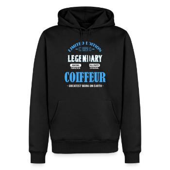 COIFFEUR - Männer Premium Bio Hoodie - Schwarz - Vorne - Nico (187cm)