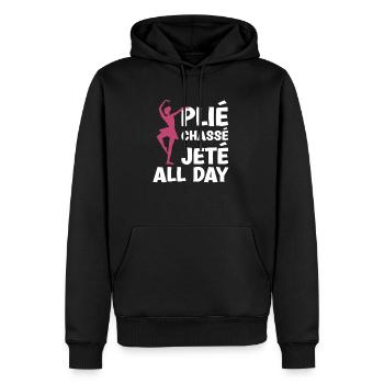 Pliè Chassè Jetè All Day Ballerina - Männer Premium Bio Hoodie - Schwarz - Vorne - Nico (187cm)