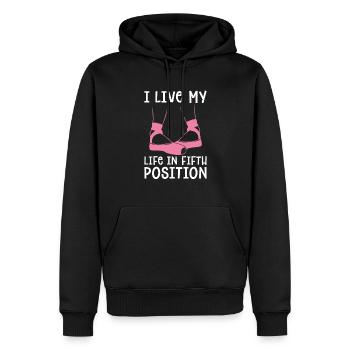 Ich Lebe Mein Leben In Der Fünften Position - Männer Premium Bio Hoodie - Schwarz - Vorne - Nico (187cm)