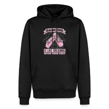 Tanzen Ist Wie Träumen Mit Den Füßen Ballerina - Männer Premium Bio Hoodie - Schwarz - Vorne - Nico (187cm)