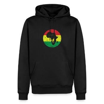 Giraffe Umriss Afrika Kontinent Karte - Männer Premium Bio Hoodie - Schwarz - Vorne - Nico (187cm)