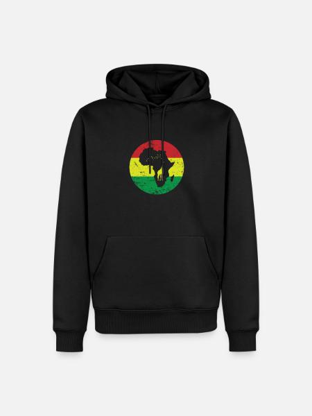 Girafe Contour Afrique Carte du continent - Sweat à capuche Premium bio Homme - noir