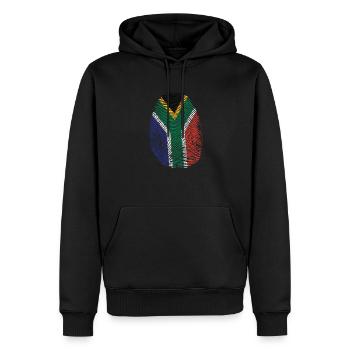 Fingerabdruck Südafrika D.N.A. Kontinent - Männer Premium Bio Hoodie - Schwarz - Vorne - Nico (187cm)