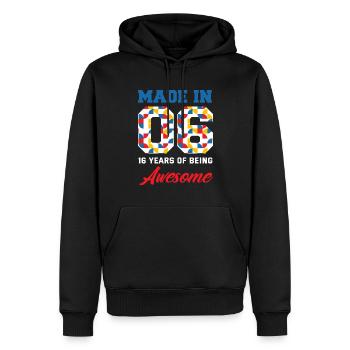 16. Geburtstag Mädchen Jungen Geboren 2006 - Männer Premium Bio Hoodie - Schwarz - Vorne - Nico (187cm)