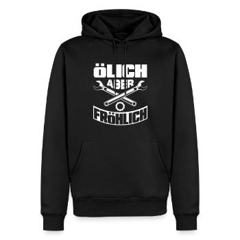 Ölich Aber Fröhlich Lustiges Mechaniker Geschenk - Männer Premium Bio Hoodie - Schwarz - Vorne - Nico (187cm)
