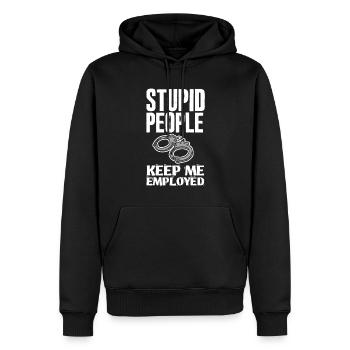 Gardien de prison Agent correctionnel - Sweat à capuche Premium bio Homme - noir - Devant - Nico (187cm)