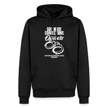 Gardien de prison Agent correctionnel - Sweat à capuche Premium bio Homme - noir - Devant - Nico (187cm)