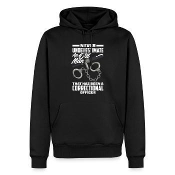 Gardiens de prison Agents pénitentiaires - Sweat à capuche Premium bio Homme - noir - Devant - Nico (187cm)
