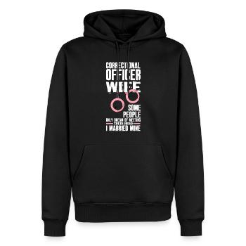 Gardiens de prison Agents pénitentiaires - Sweat à capuche Premium bio Homme - noir - Devant - Nico (187cm)
