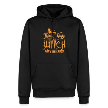 Cuisses épaisses et vibrations de sorcière Halloween - Sweat à capuche Premium bio Homme - noir - Devant - Nico (187cm)