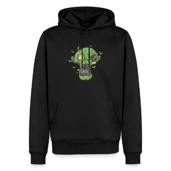 tête d’Halloween effrayante avec des vers - Sweat à capuche Premium bio Homme - noir - Devant - Nico (187cm)
