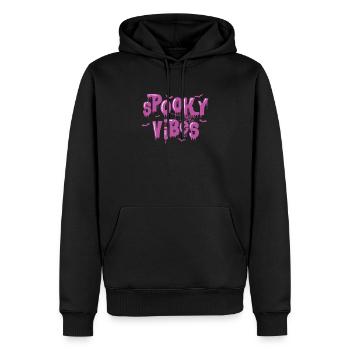 Spooky Vibes Halloween Fantôme personnalisé - Sweat à capuche Premium bio Homme - noir - Devant - Nico (187cm)
