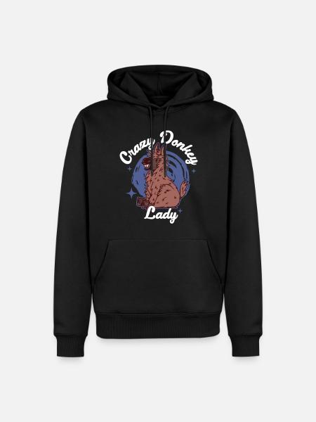 Crazy Donkey Lady Esel Geschenk - Männer Premium Bio Hoodie - Schwarz