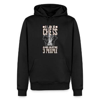 Drôle de joueur d’échecs Cadeau de joueur d’échecs - Sweat à capuche Premium bio Homme - noir - Devant - Nico (187cm)