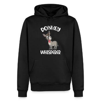 Donkey Whisperer Esel Geschenk - Männer Premium Bio Hoodie - Schwarz - Vorne - Nico (187cm)
