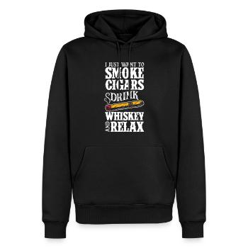 Zigarren Und Whiskey Zigarrenraucher Geschenk - Männer Premium Bio Hoodie - Schwarz - Vorne - Nico (187cm)