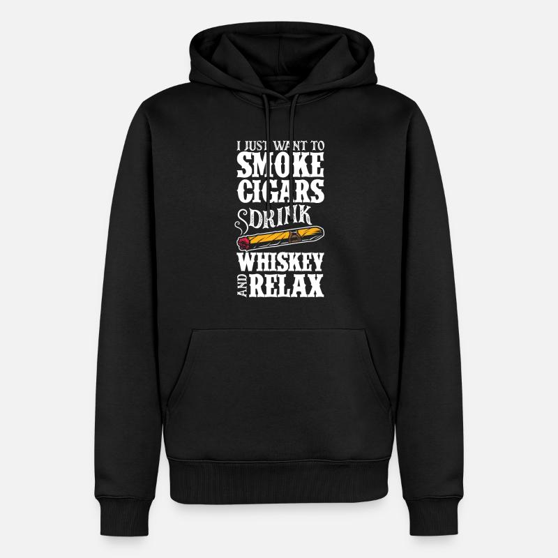 Zigarren Und Whiskey Zigarrenraucher Geschenk - Männer Premium Bio Hoodie - Schwarz