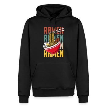 Retro Ramen Liebhaber Geschenk - Männer Premium Bio Hoodie - Schwarz - Vorne - Nico (187cm)
