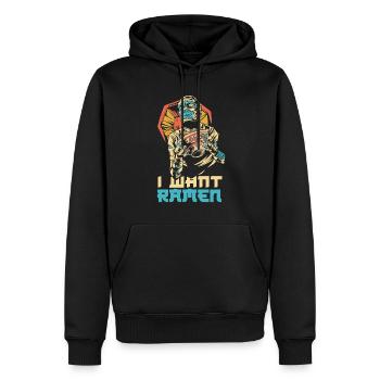 J’aime Ramen Halloween Drôle Ramen - Sweat à capuche Premium bio Homme - noir - Devant - Nico (187cm)