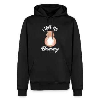 Drôle de cadeau de hamster - Sweat à capuche Premium bio Homme - noir - Devant - Nico (187cm)