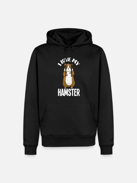 I love my hamster - Men’s Premium Organic Hoodie - black