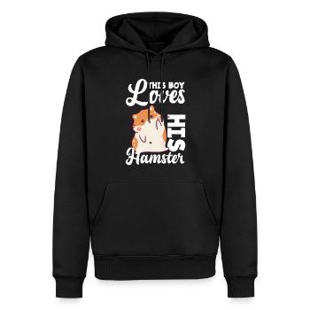 This boy loves his hamster - Men’s Premium Organic Hoodie - black - Front - Nico (187cm)