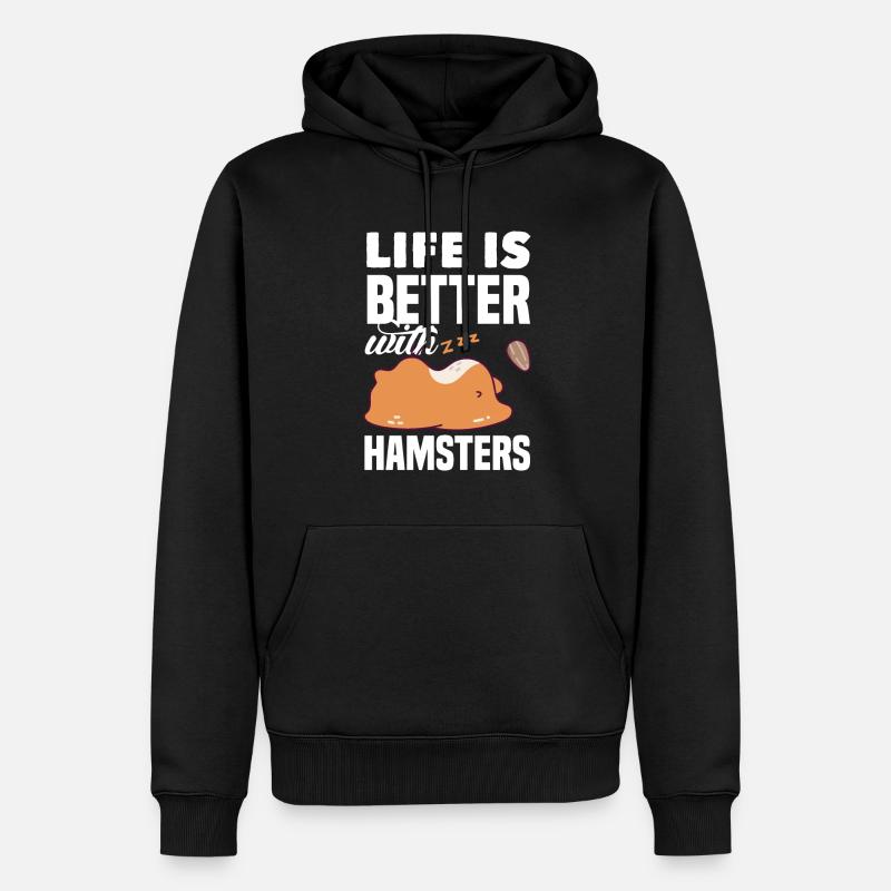 Lustiges Hamster Geschenk - Männer Premium Bio Hoodie - Schwarz